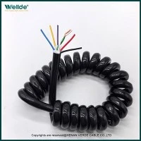 7-adriges Signal-PUR-Spiralkabel, teleskopischer Federdraht