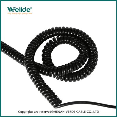 Federdraht, PVC-isoliertes, ölbeständiges, flexibles Spiralkabel