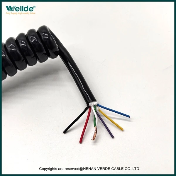 7 Core PUR Retractable Spiral Cable factory