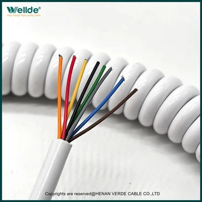 8-adriges 1 mm weißes Spiralkabel